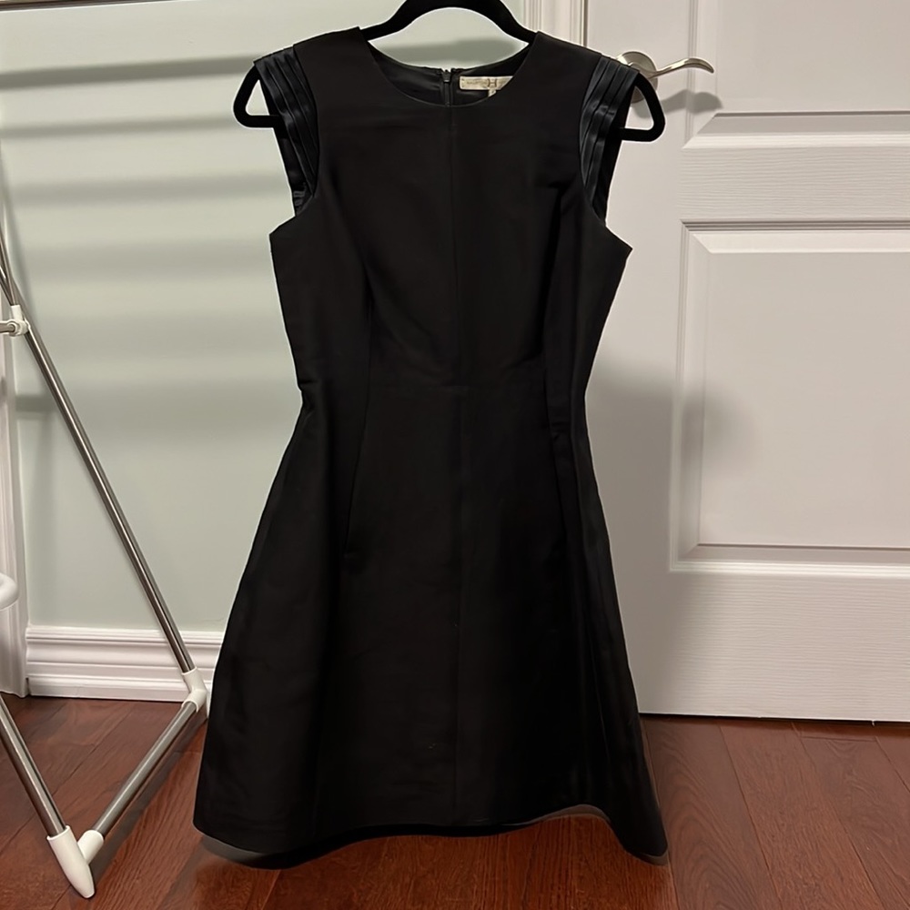 Halston Heritage Black Dress with Slit Pockets